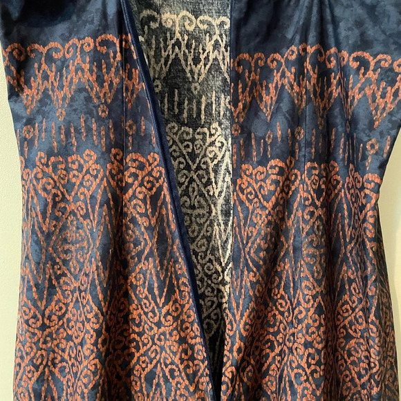PERUVIAN CONNECTION 100% Pima Cotton Navy and Copper Batik Maxi Sundress… - Picture 6 of 10